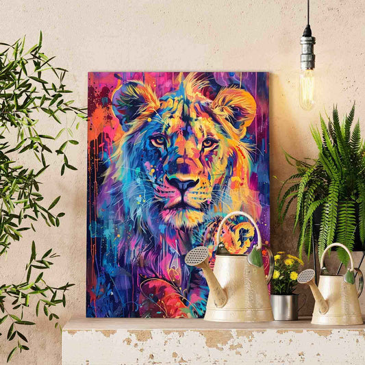 Colorful Lion Family Paint by Numbers