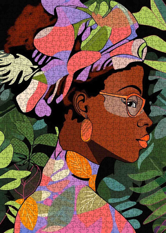 Cool Black Girl Boho Jigsaw Puzzle