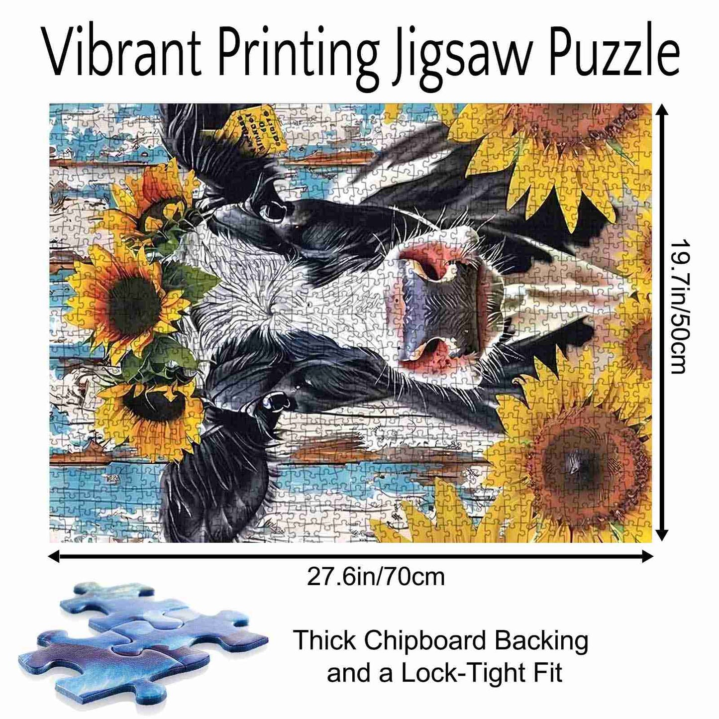Cow with Sunflowers Jigsaw Puzzle
