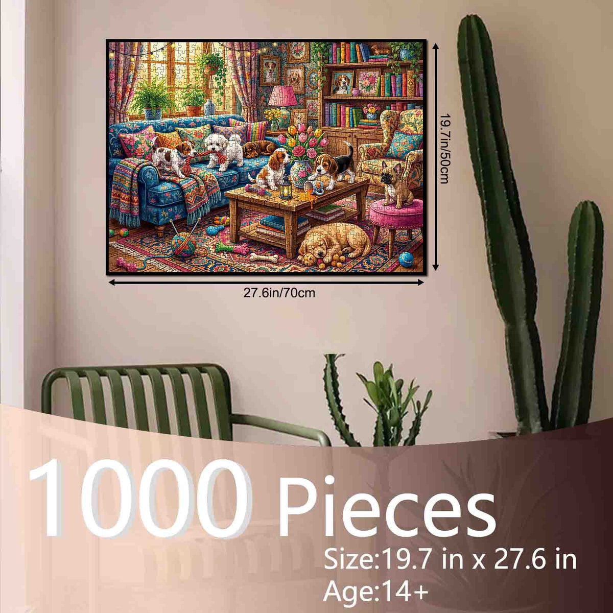 Cozy Cottage Full of Puppies Jigsaw Puzzle