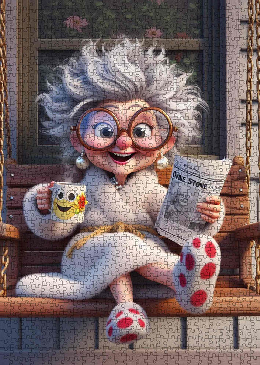 Cozy Morning Granny Reading Jigsaw Puzzle