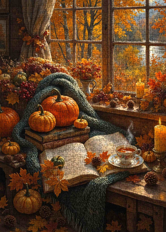Cozy Autumn Reading Nook Jigsaw Puzzle