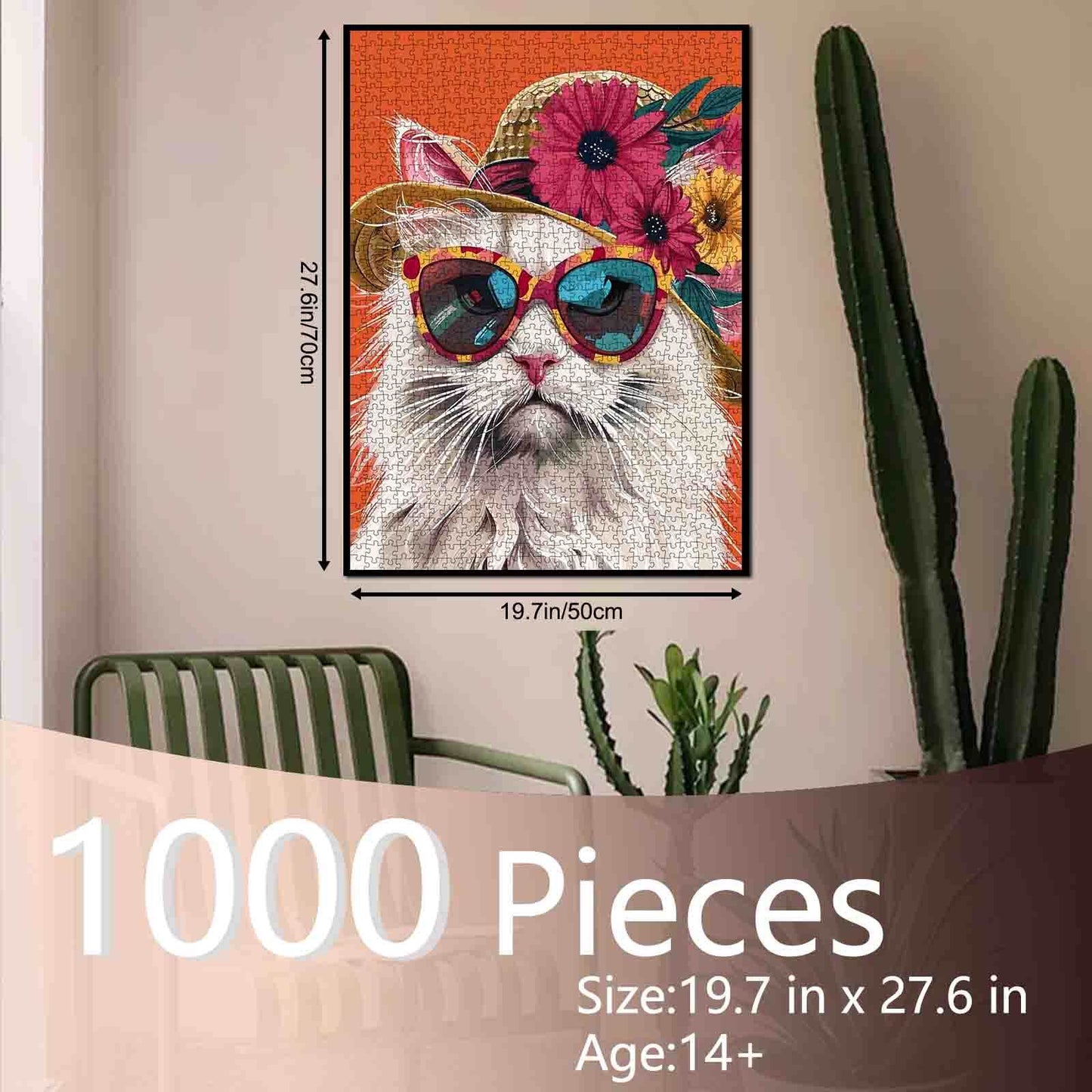 Cute Cat Wear Sunglass Jigsaw Puzzle