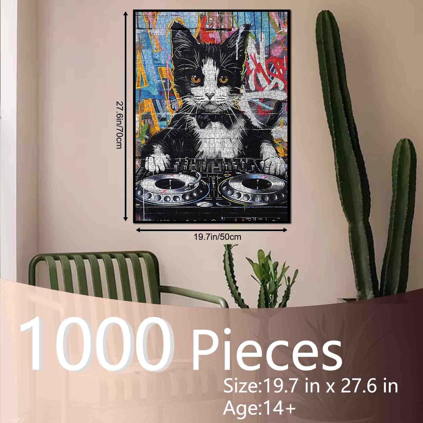 DJ Cat Graffiti Jigsaw Puzzle