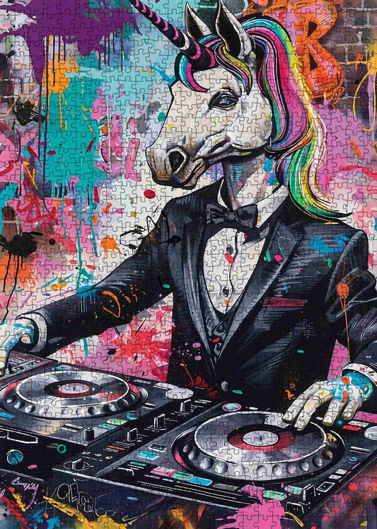 DJ Unicorn Graffiti Jigsaw Puzzle