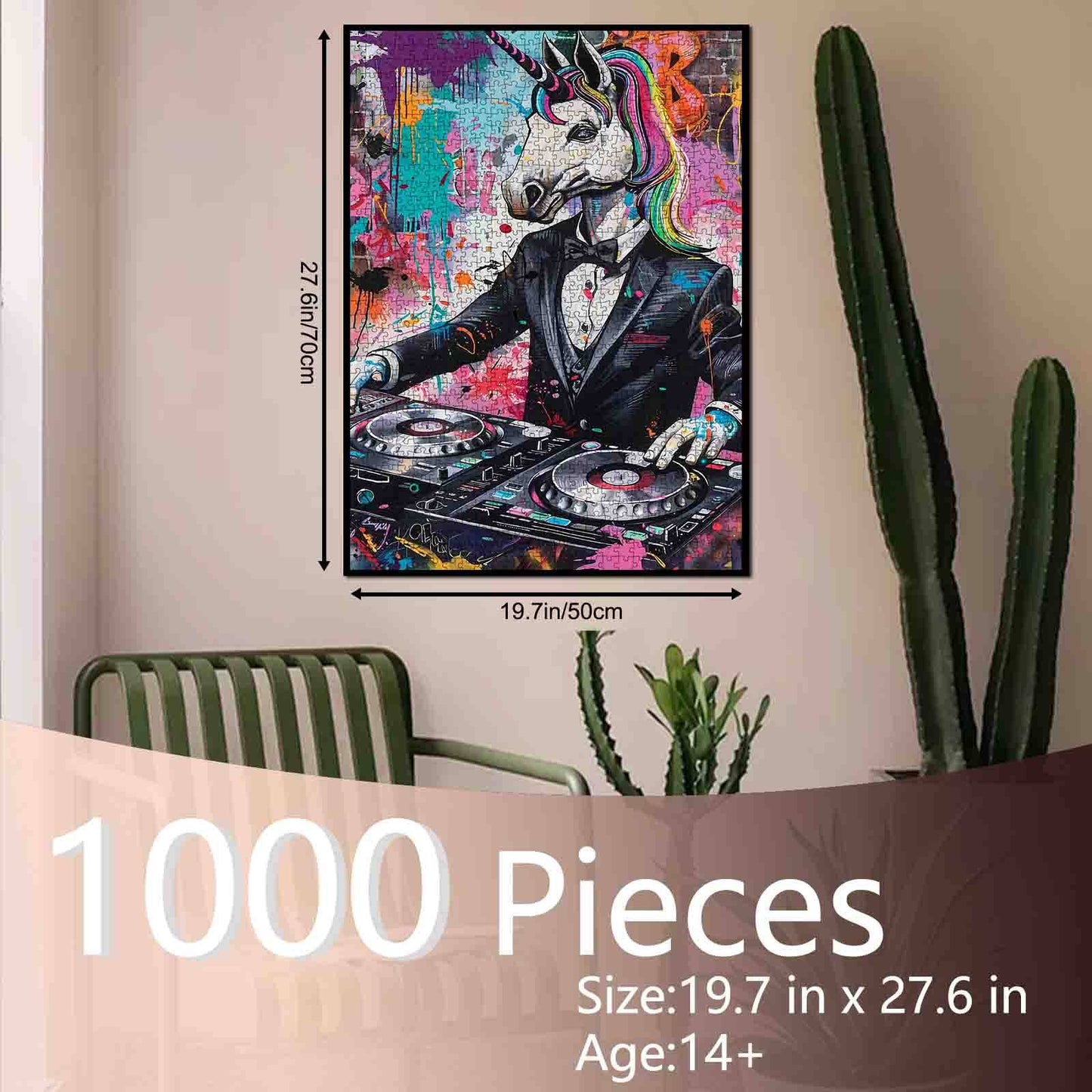 DJ Unicorn Graffiti Jigsaw Puzzle