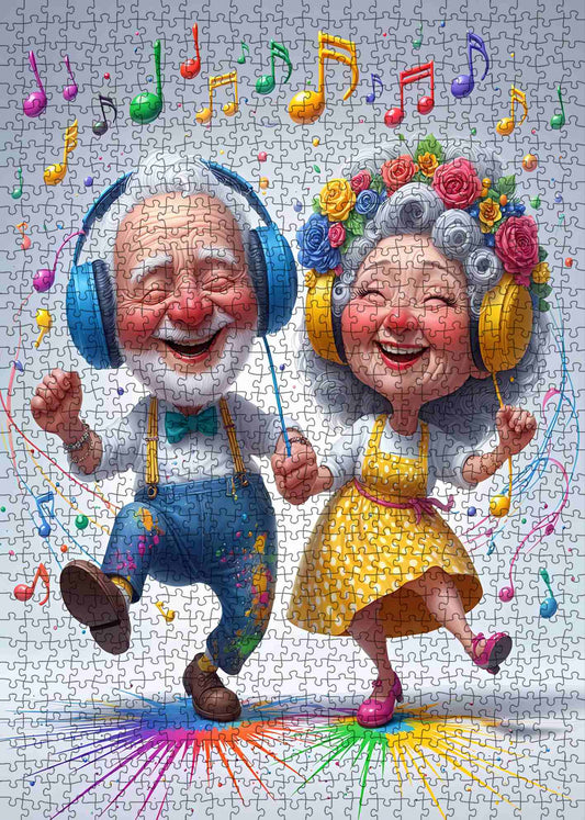 Dancing Elderly Couple Music Jigsaw Puzzle