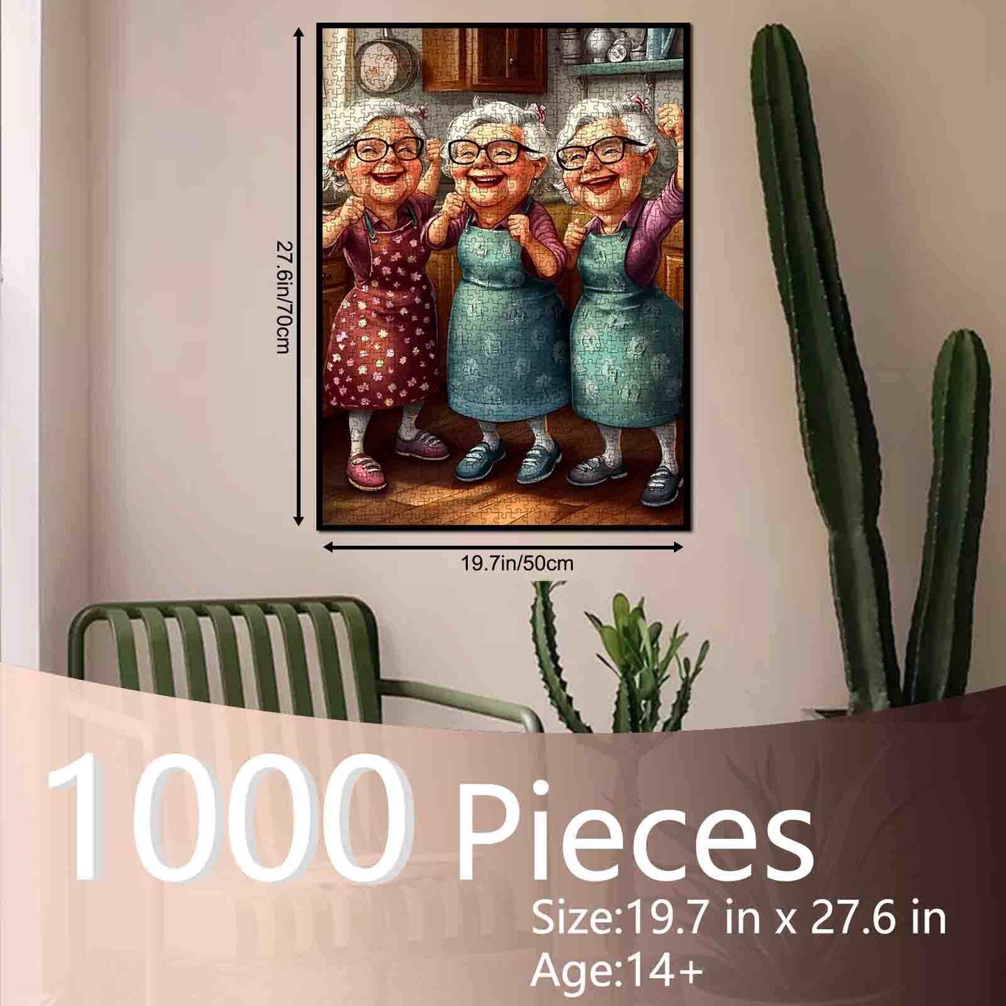Dancing Grandmas in Kitchen Jigsaw Puzzle