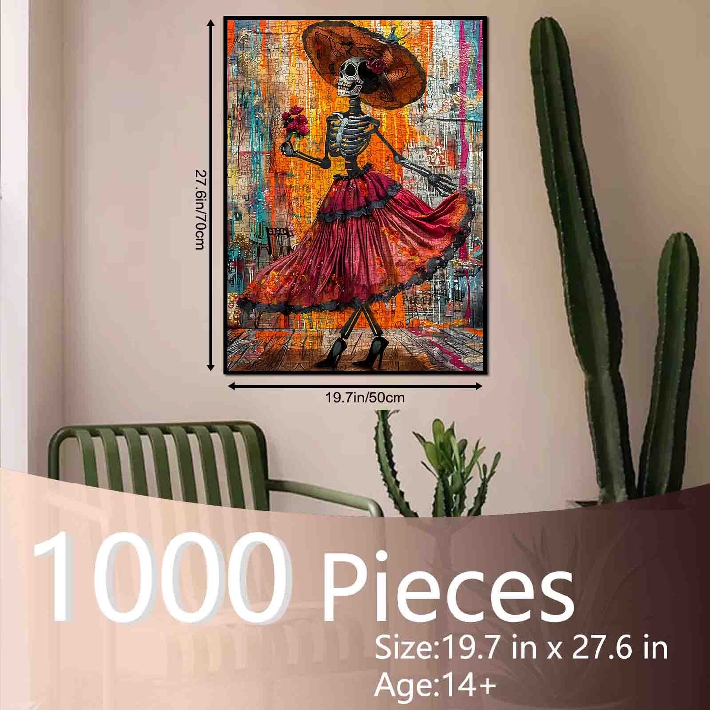 Dancing Skeleton Lady Jigsaw Puzzle