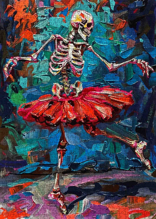 Dancing Skeleton in Red Tutu Jigsaw Puzzle