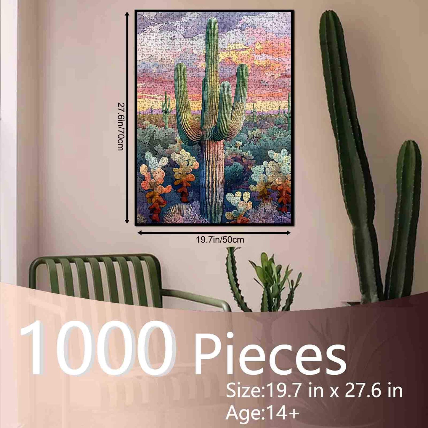 Desert Cactus Sunset Jigsaw Puzzle