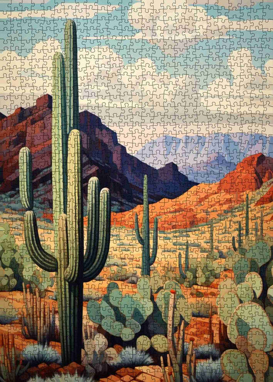 Desert Cactus Valley Jigsaw Puzzle