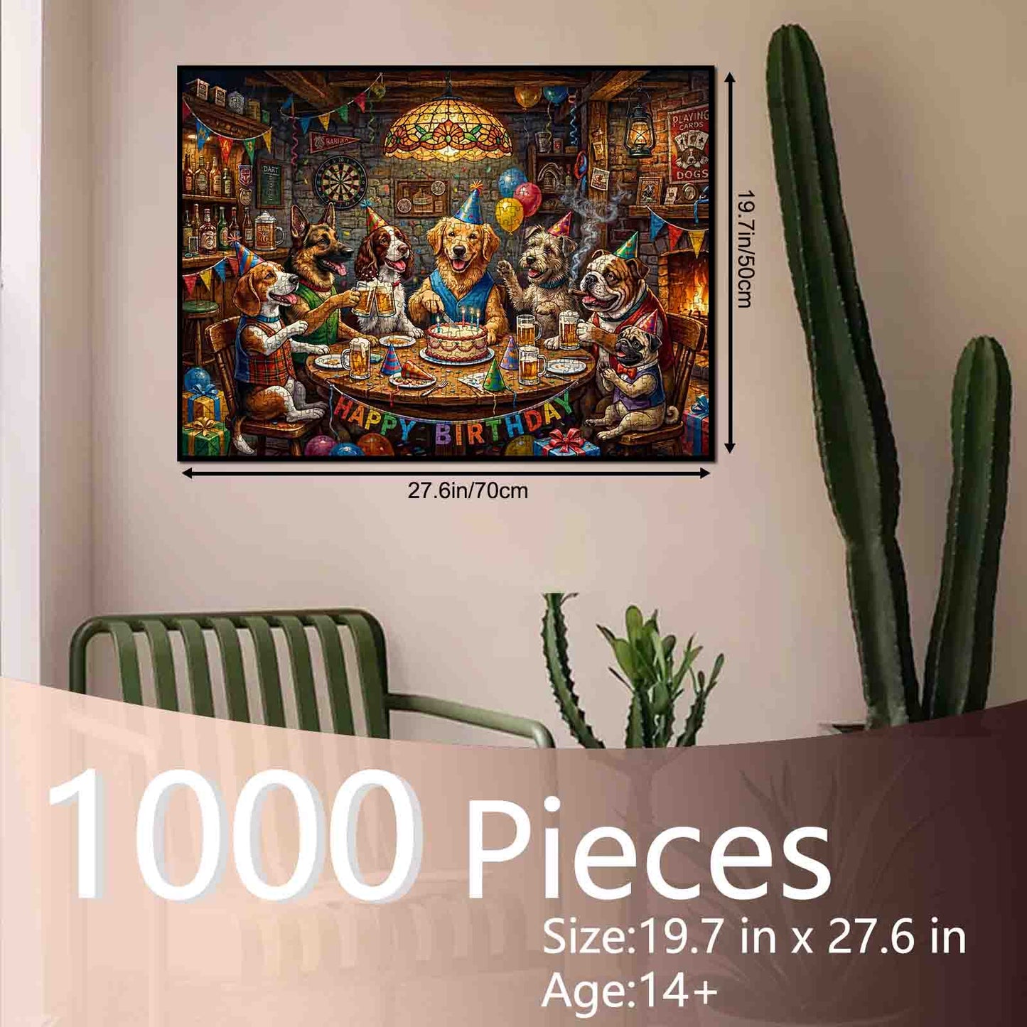 Dog Birthday Party Pub Celebration Jigsaw Puzzle