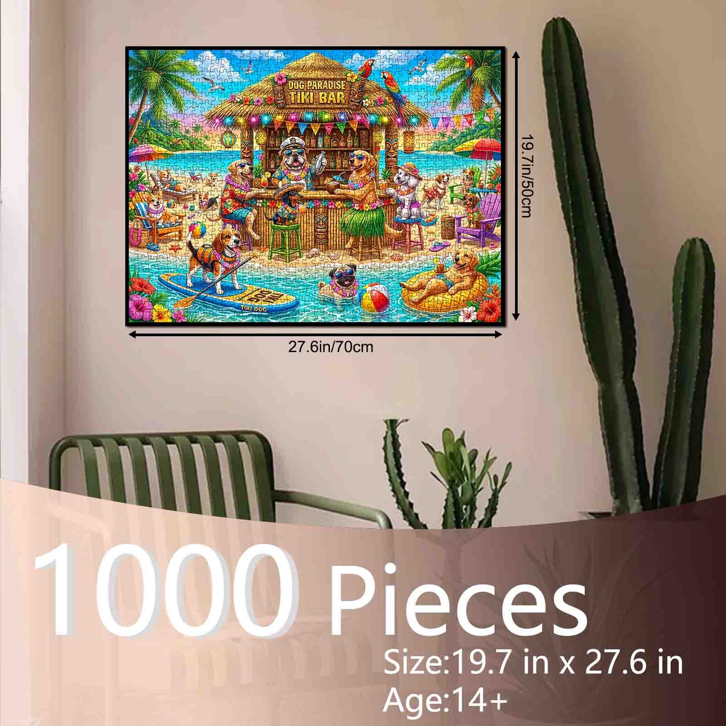Dog Paradise Tiki Beach Party Jigsaw Puzzle