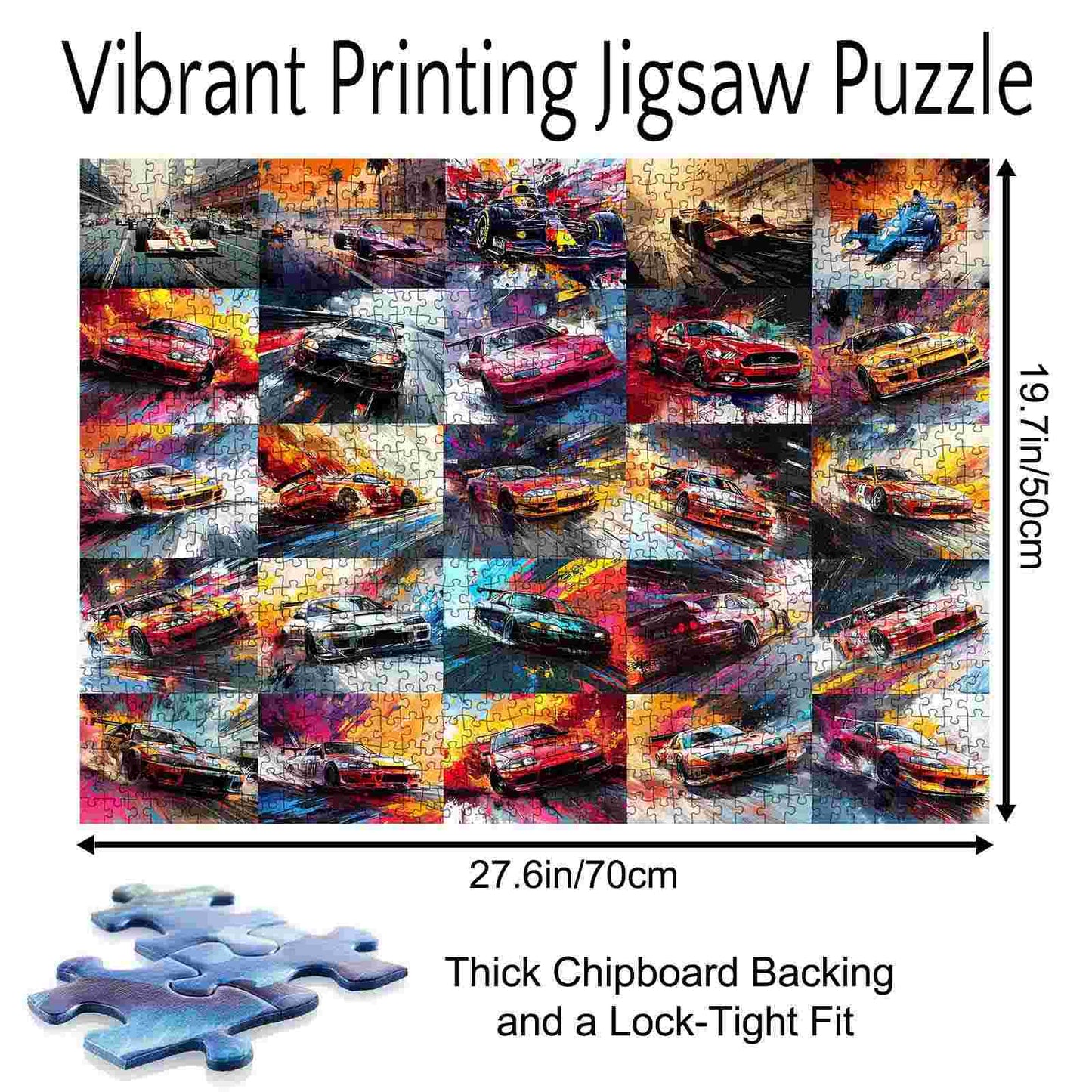 Dynamic Racing Cars Montage Jigsaw Puzzles