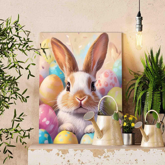 Easter Bunny in Colorful Egg Garden Paint by Numbers