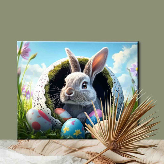 Easter Bunny in Eggshell Paint by Numbers