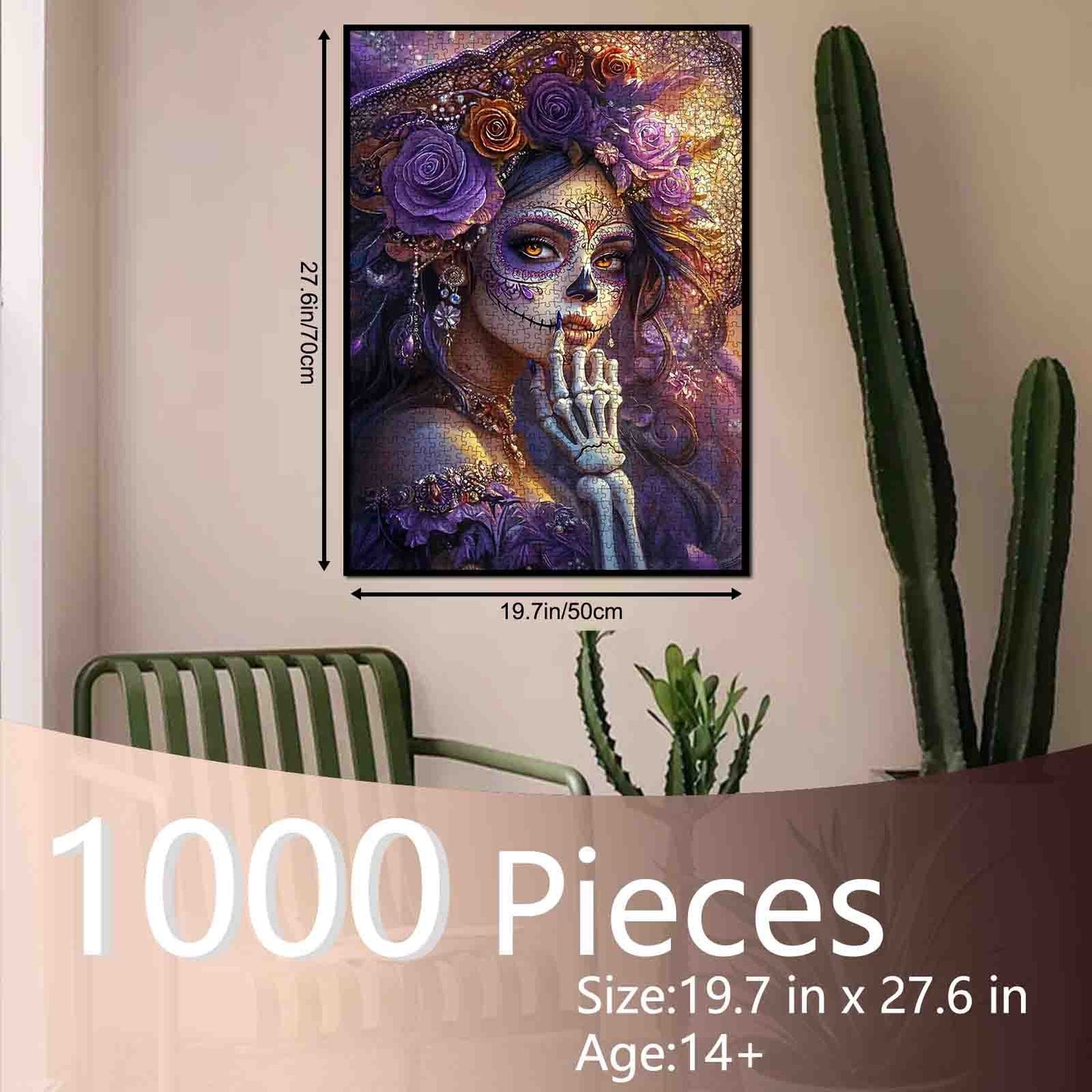 Elegant Sugar Skull Lady Jigsaw Puzzle