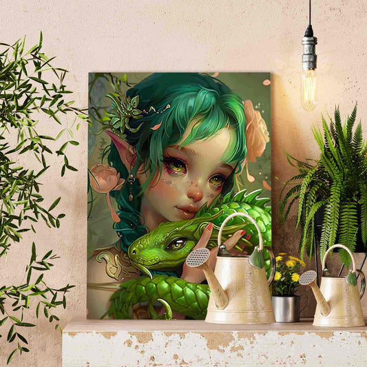 Elf and Dragon Bond Paint by Numbers