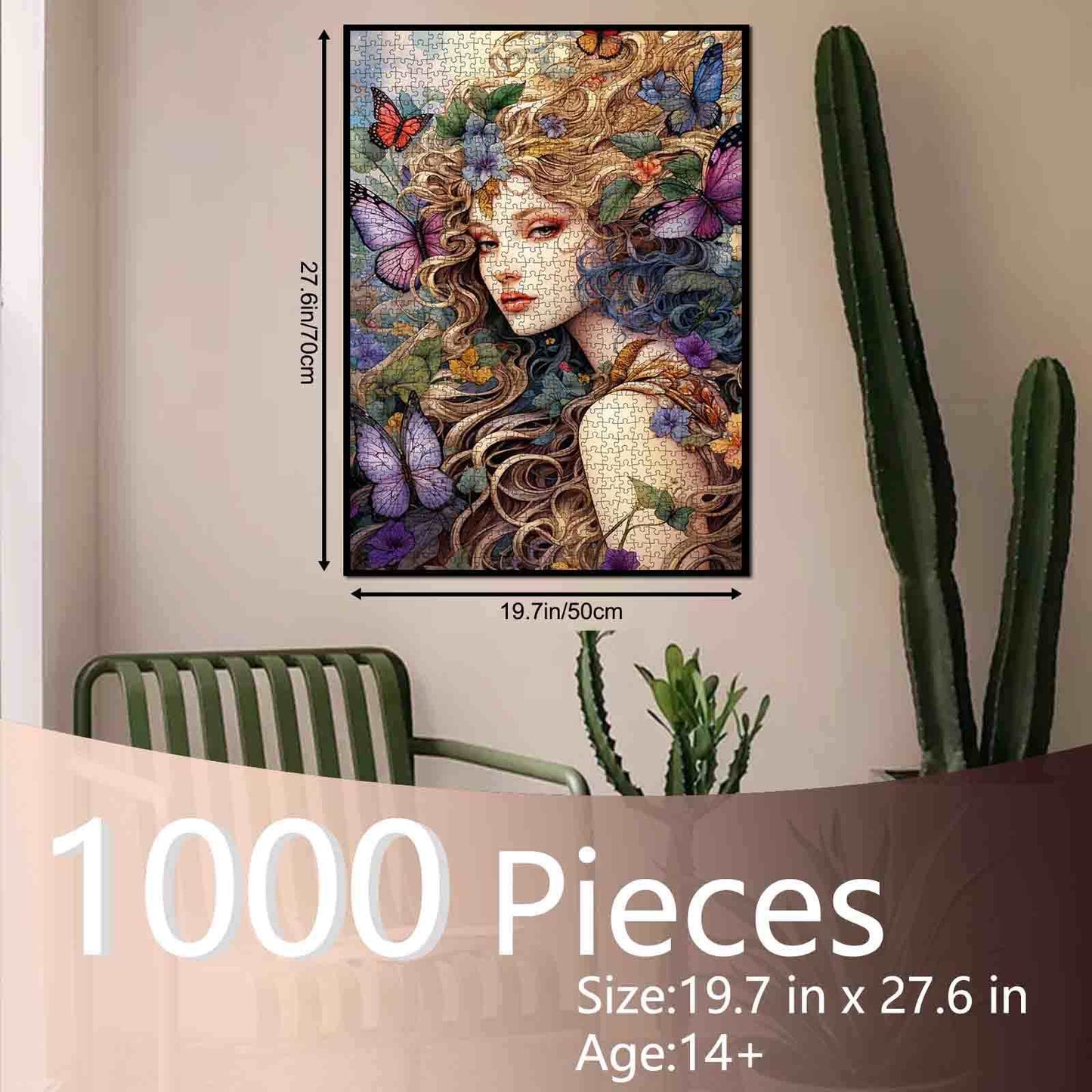 Embraced Fairy with Flowing Hair Jigsaw Puzzle