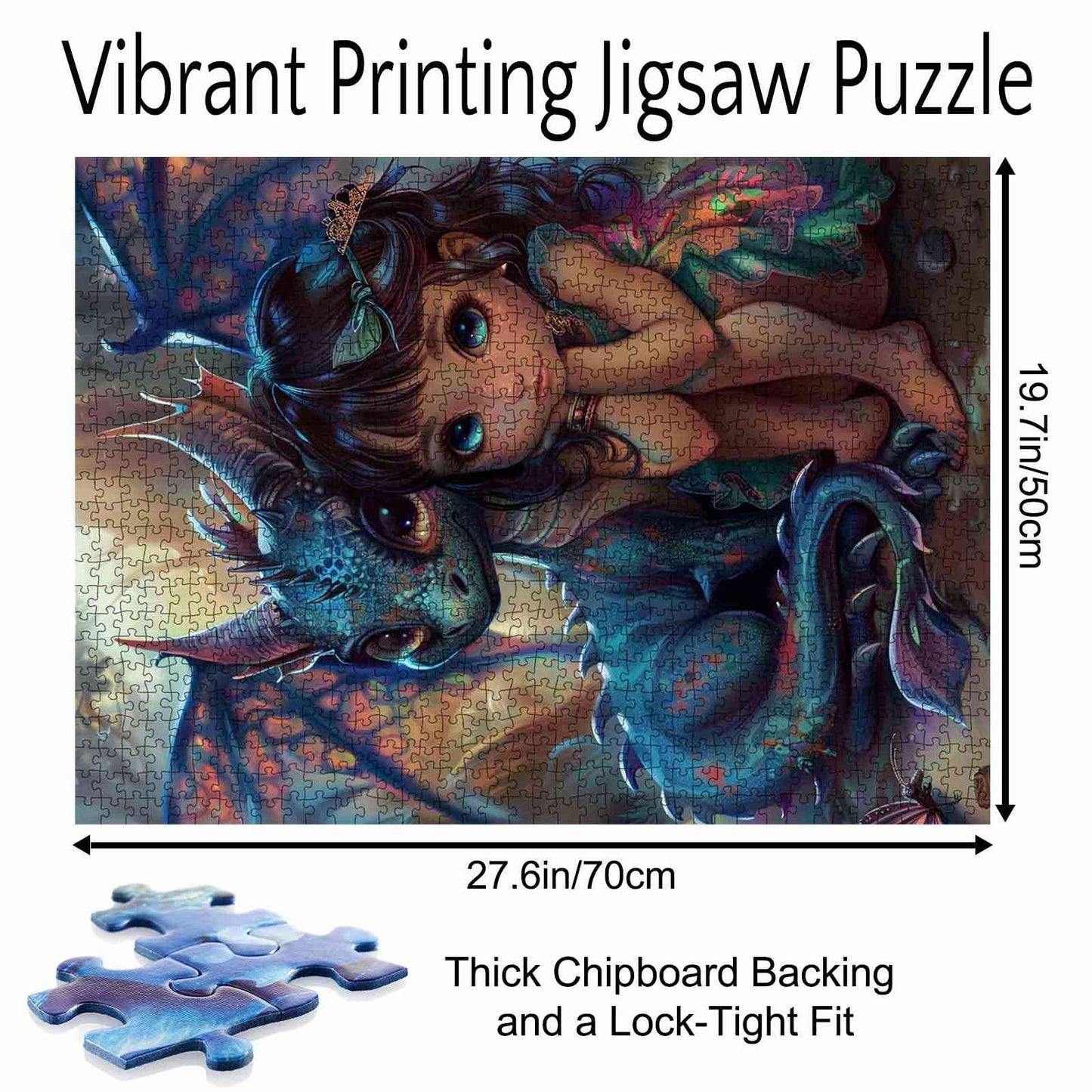 Enchanted Dragon and Girl Jigsaw Puzzle