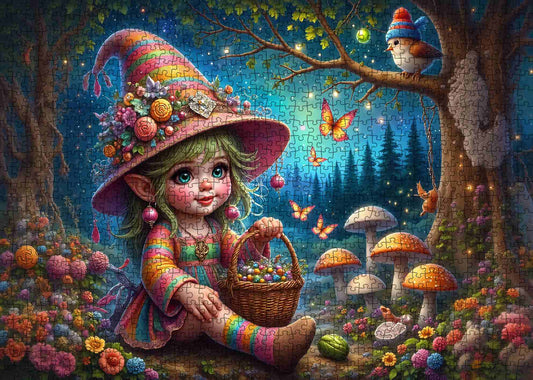Enchanted Forest Elf Girl Jigsaw Puzzle