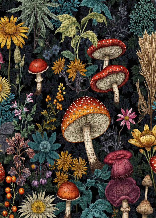 Enchanted forest mushrooms Jigsaw Puzzle