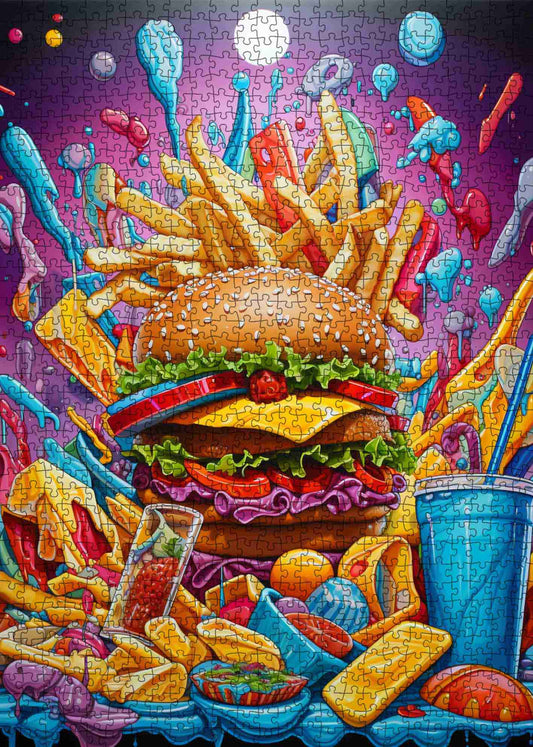 Epic Burger and Fries Feast Jigsaw Puzzle