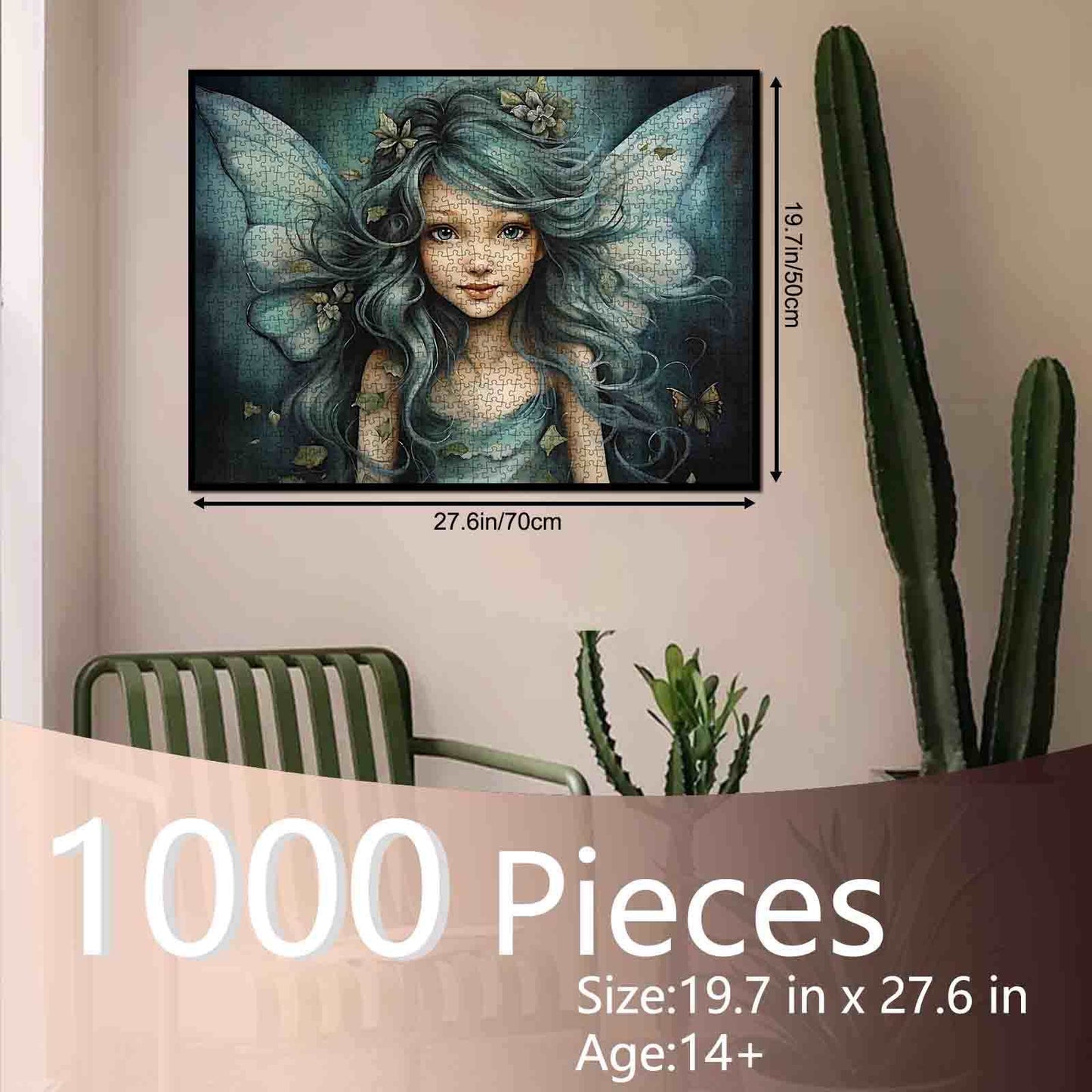 Ethereal Fairy with Flowing Teal Hair Jigsaw Puzzle