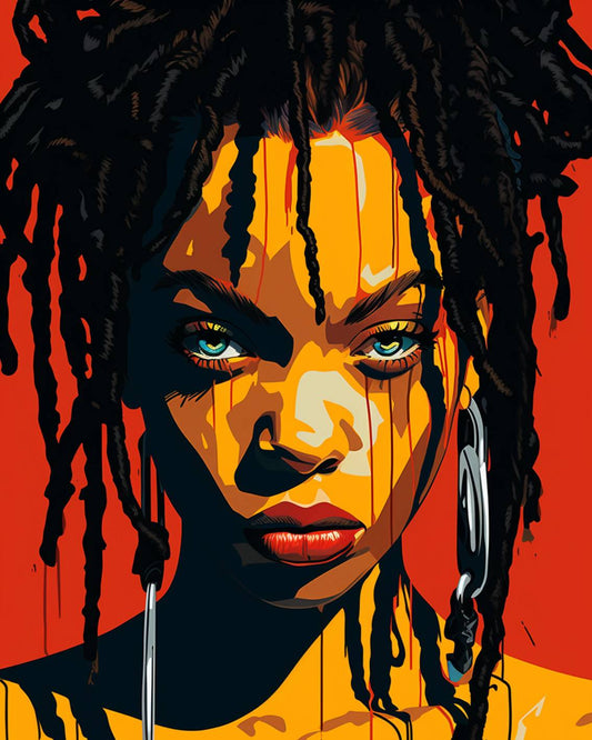 Black Woman with Dreadlocks Paint by Numbers