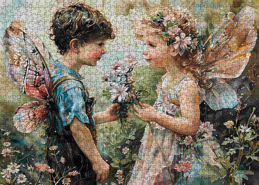 Fairy Children with Butterfly Wings Jigsaw Puzzle