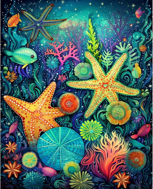 Fancy Starfish Paint by Numbers