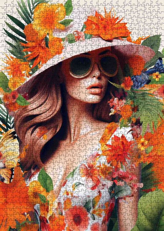 Fashion Model Wearing Sunglass Jigsaw Puzzle