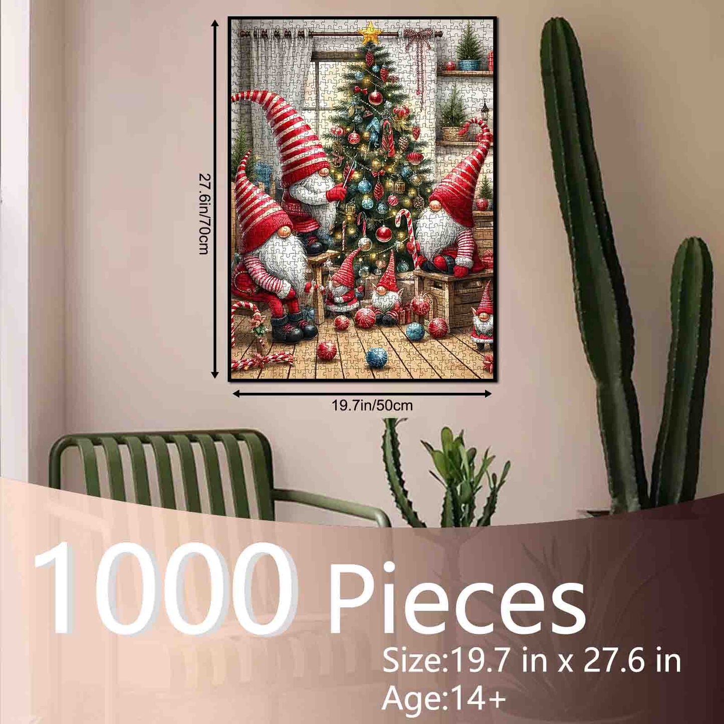 Festive Gnomes Decorating Tree Jigsaw Puzzle