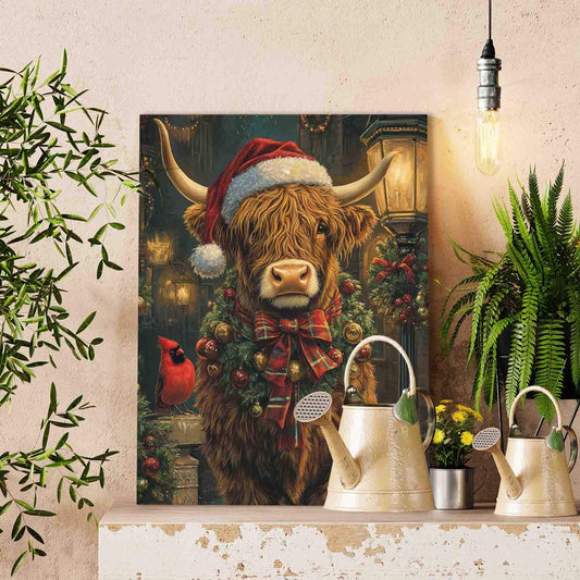 Festive Highland Cow Paint by Numbers