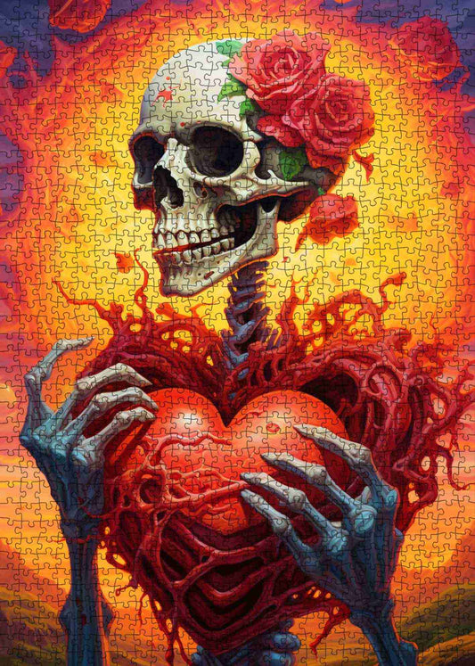 Fiery Skeleton Love Jigsaw Puzzle