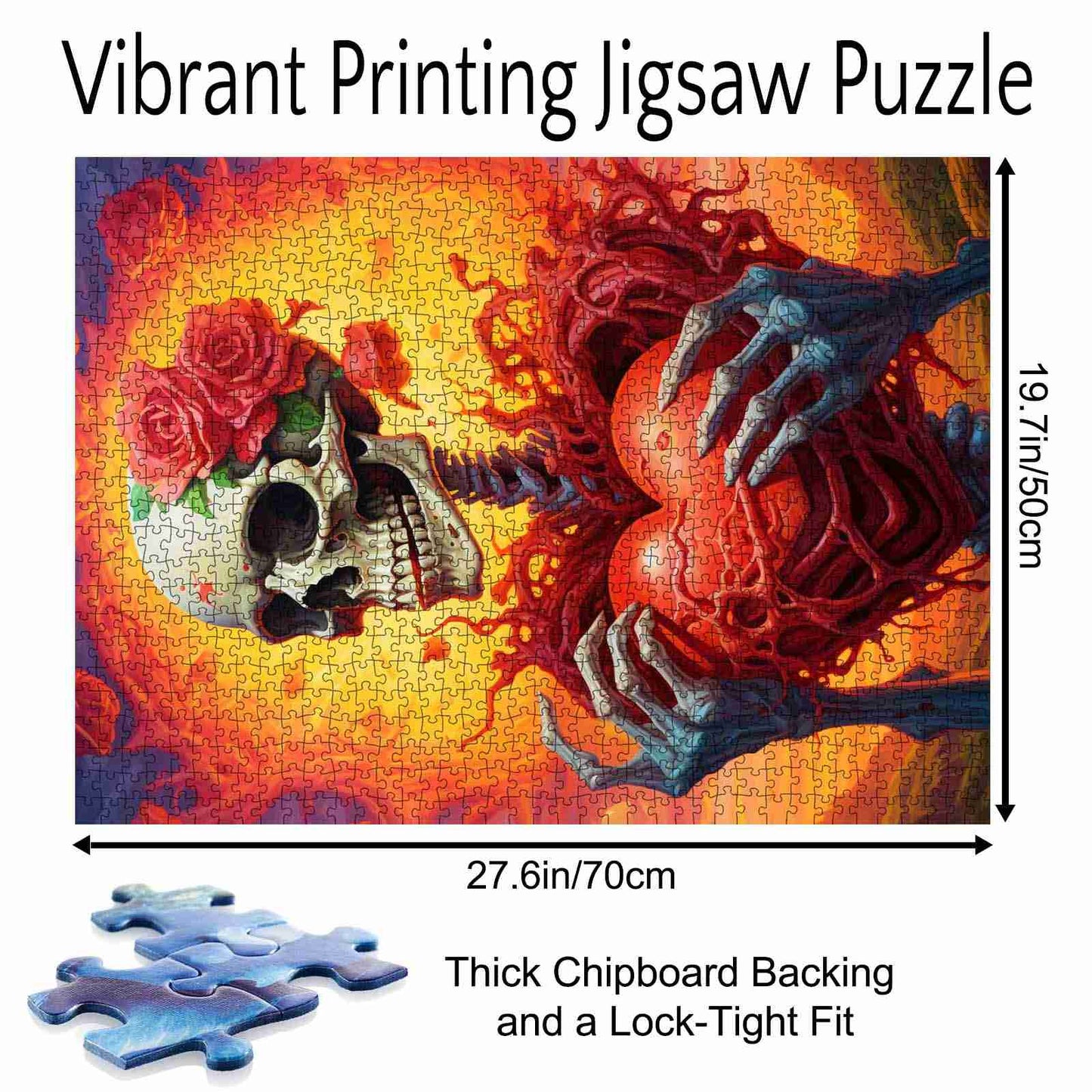 Fiery Skeleton Love Jigsaw Puzzle