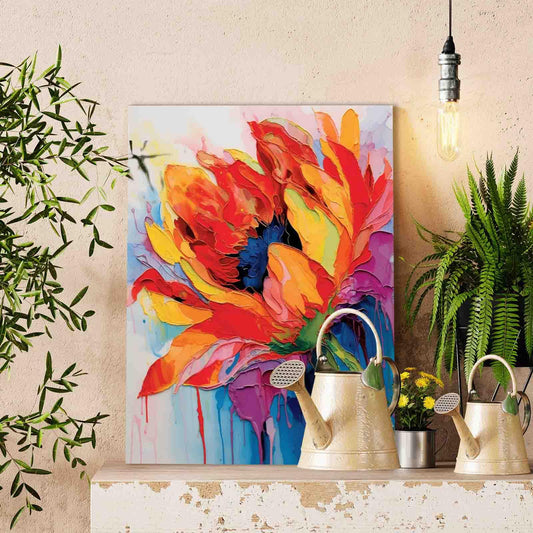 Fiery Sunflower Burst Paint by Numbers