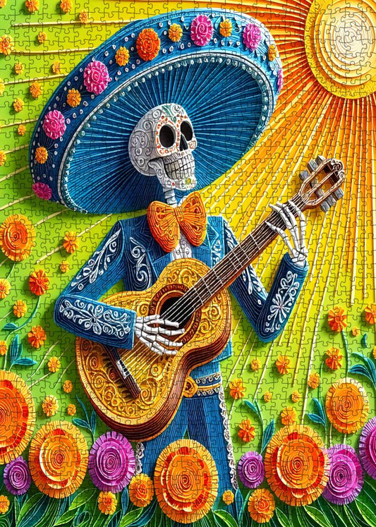Fiesta Skeleton Guitarist Jigsaw Puzzle