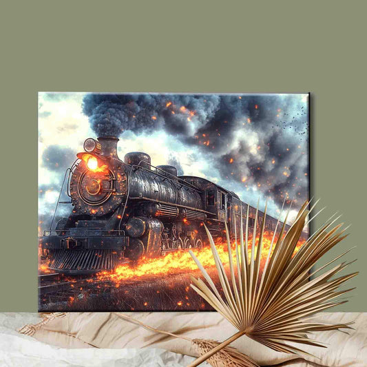 Fire Trail Train Paint by Numbers