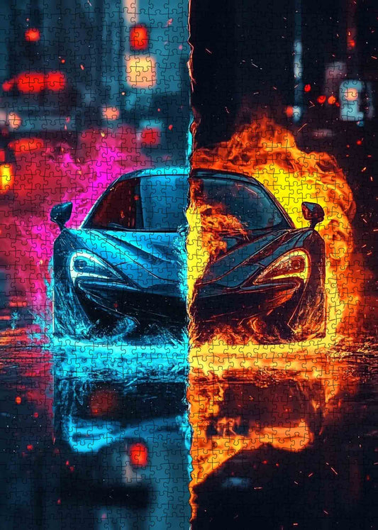 Fire and Ice Supercar Jigsaw Puzzles
