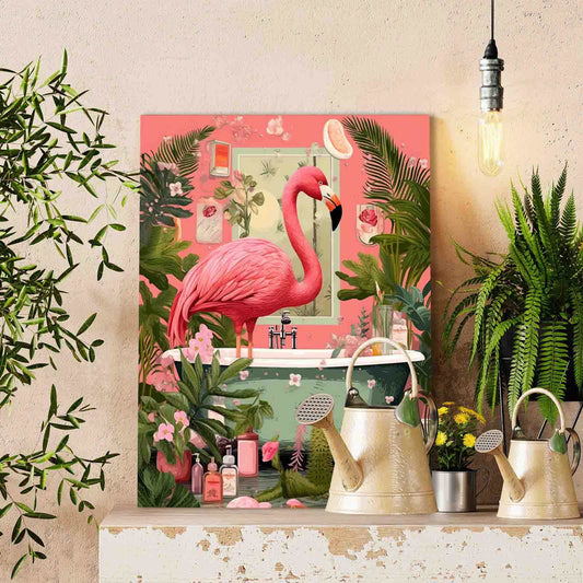 Flamingo Bath Retreat Paint by Numbers
