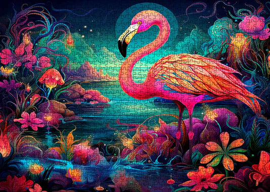 Flamingo in Fantasy Jigsaw Puzzle