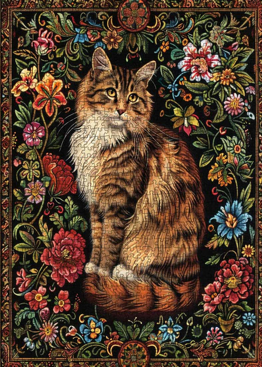 Floral Cat Jigsaw Puzzle