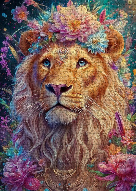 Floral Crown Lion Jigsaw Puzzle