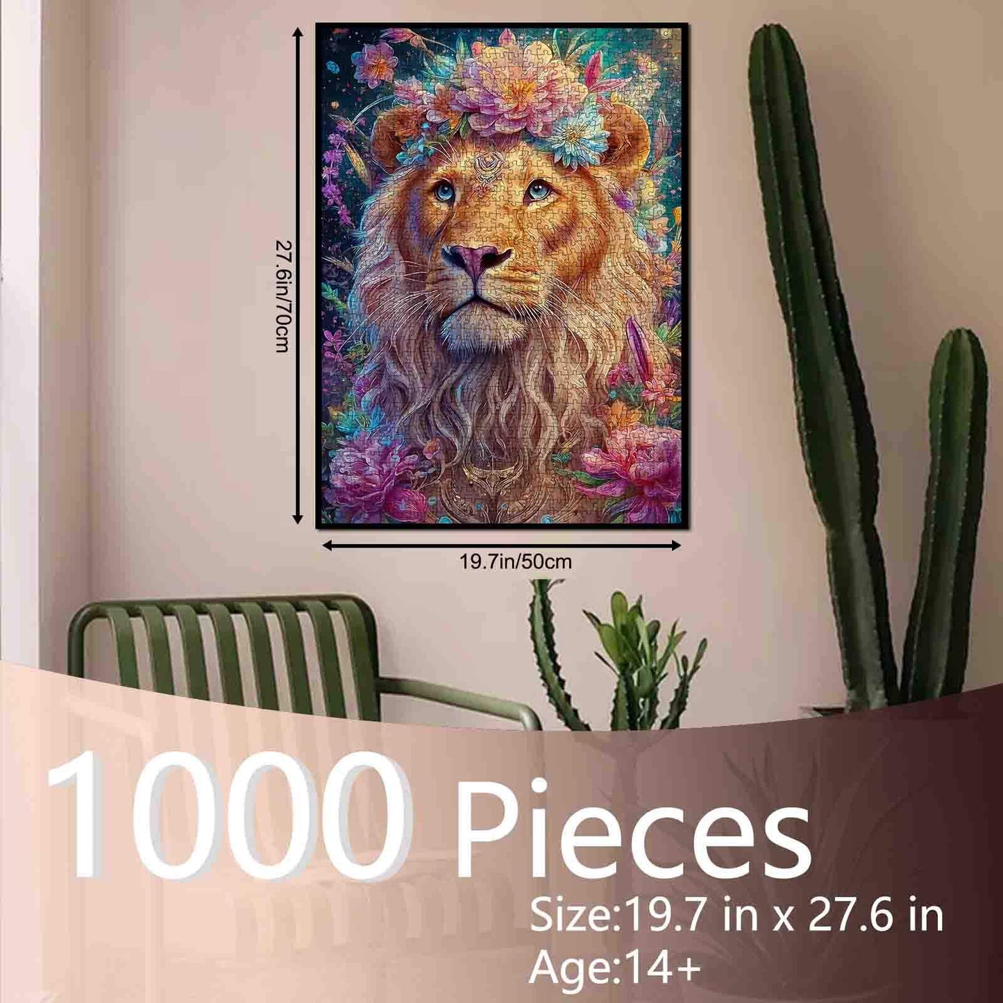 Floral Crown Lion Jigsaw Puzzle