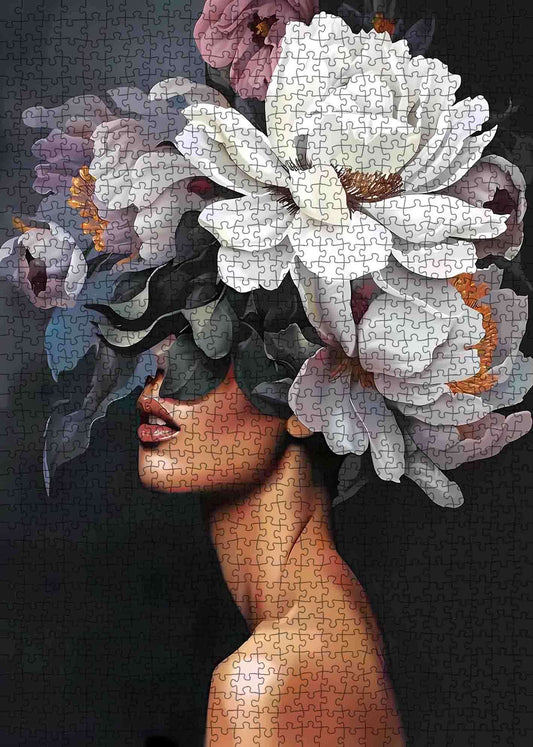 Floral Elegance Portrait Jigsaw Puzzle