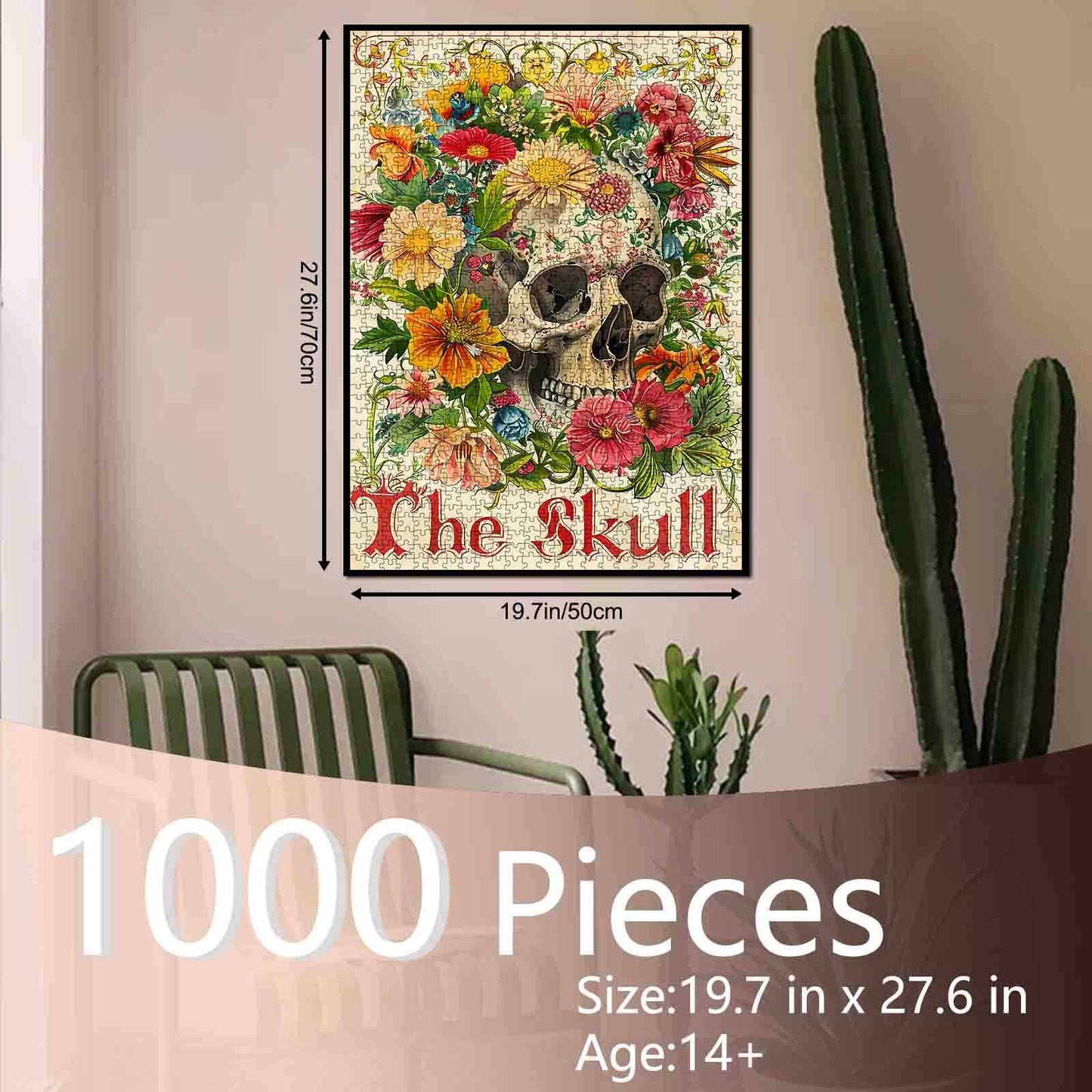 Floral Skull Vintage Style Jigsaw Puzzle