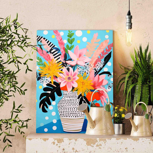 Floral Bouquet in Vase Paint by Numbers