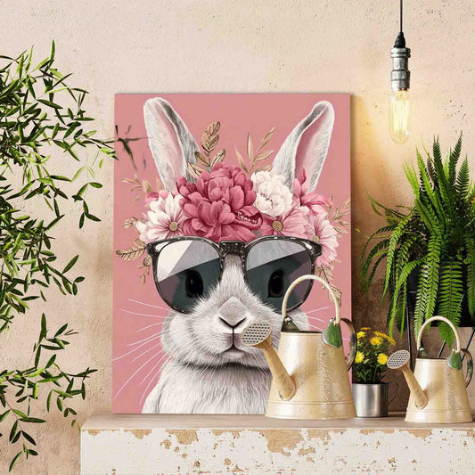 Floral Cool Bunny Paint by Numbers
